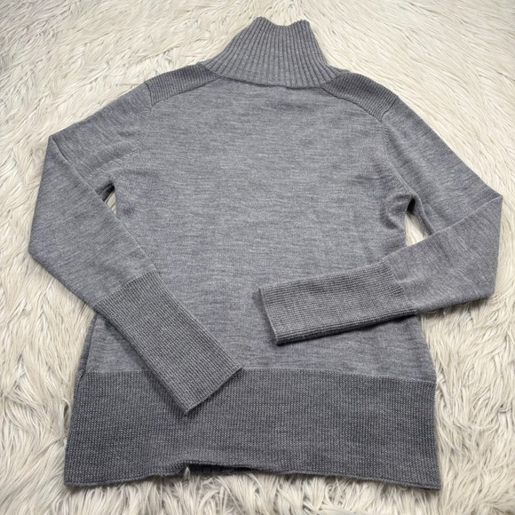 Kuhl Women's S Gray Merino Wool Blend Asymmetrical Zip Front Sweater Outdoorsy - Picture 8 of 8